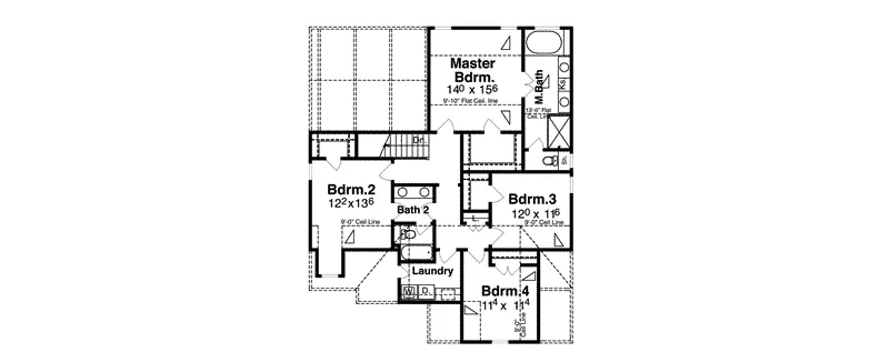 Bungalow House Plan Second Floor - 052D-0161 - Shop House Plans and More