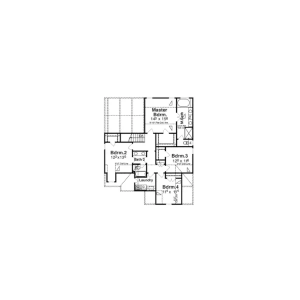 Cabin & Cottage House Plan Second Floor - Nevins Craftsman Home 052D-0161 - Shop House Plans and More