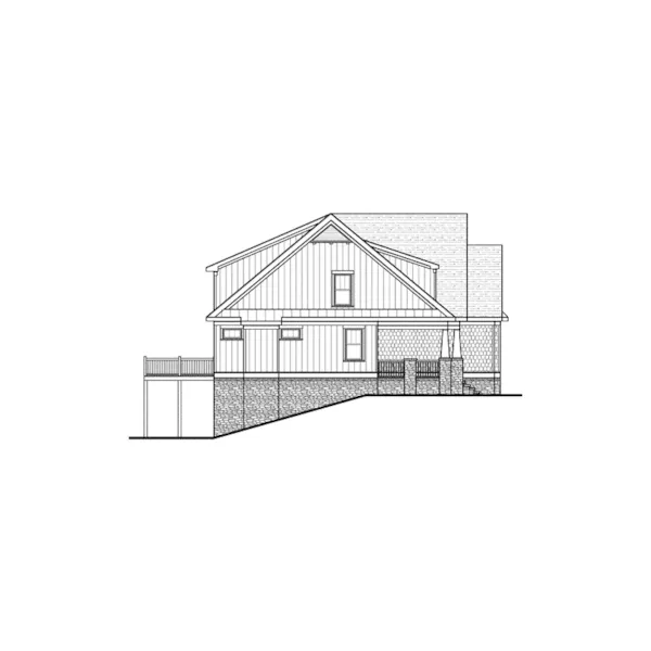 Cabin & Cottage House Plan Left Elevation - Nevins Craftsman Home 052D-0161 - Shop House Plans and More