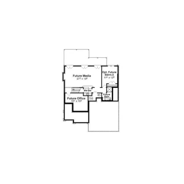 Cabin & Cottage House Plan Lower Level Floor - Nevins Craftsman Home 052D-0161 - Shop House Plans and More