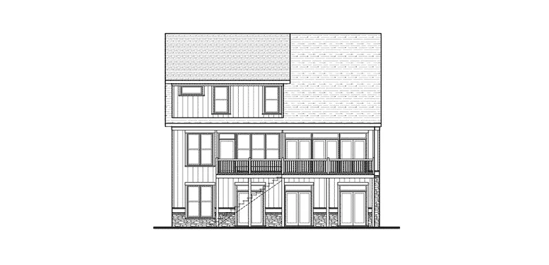 Bungalow House Plan Rear Elevation - 052D-0161 - Shop House Plans and More