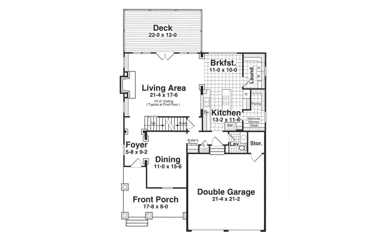 Cabin & Cottage House Plan First Floor - 052D-0166 - Shop House Plans and More
