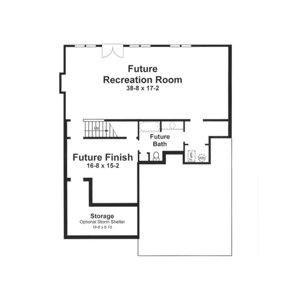 Craftsman House Plan Lower Level Floor - Vincent Bay Craftsman Home 052D-0166 - Shop House Plans and More