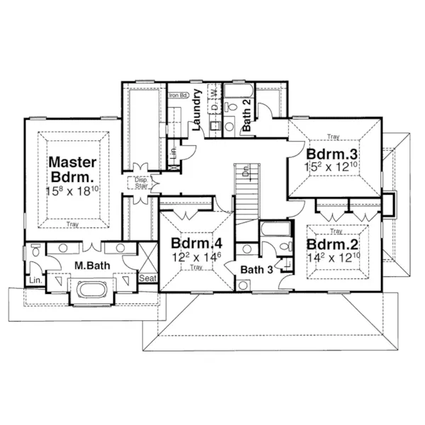 Craftsman House Plan Second Floor - Goodman Lane Southern Home 052D-0169 - Shop House Plans and More