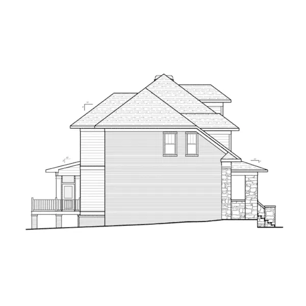 Craftsman House Plan Left Elevation - Goodman Lane Southern Home 052D-0169 - Shop House Plans and More