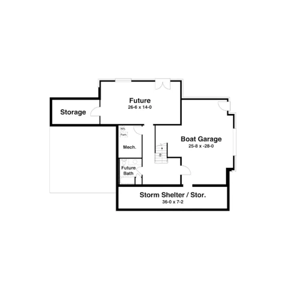 Craftsman House Plan Lower Level Floor - Goodman Lane Southern Home 052D-0169 - Shop House Plans and More