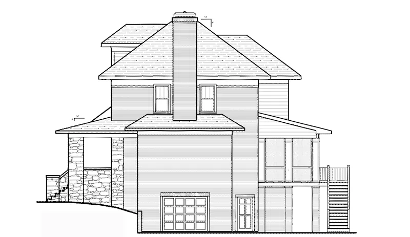 Arts & Crafts House Plan Right Elevation - 052D-0169 - Shop House Plans and More