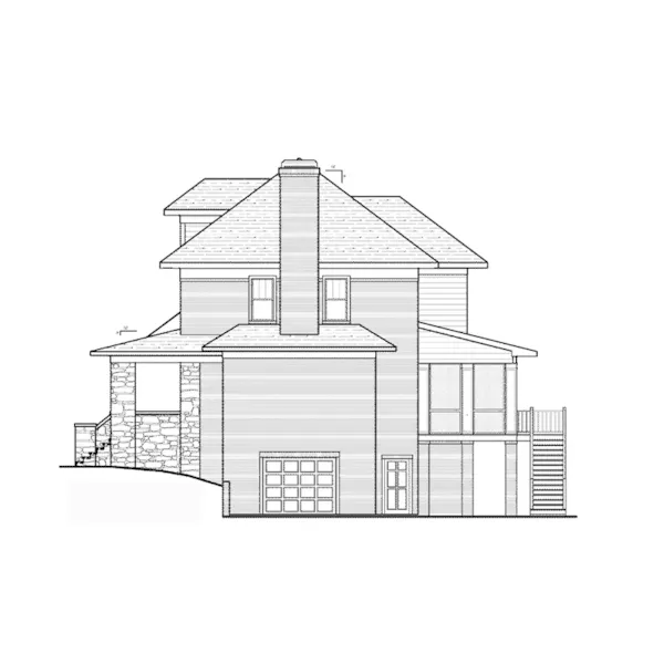 Craftsman House Plan Right Elevation - Goodman Lane Southern Home 052D-0169 - Shop House Plans and More