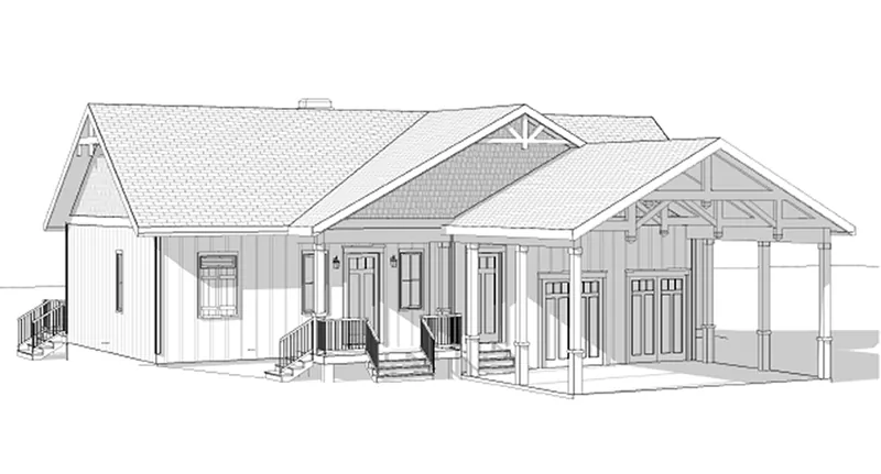 Mountain House Plan Left Elevation - 052D-0172 | House Plans and More
