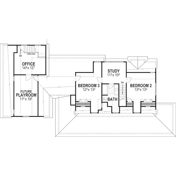 Southern House Plan Second Floor - 052D-0173 | House Plans and More