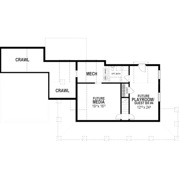 Southern House Plan Lower Level Floor - 052D-0173 | House Plans and More