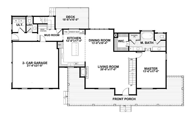 Lowcountry House Plan First Floor - 052D-0174 | House Plans and More