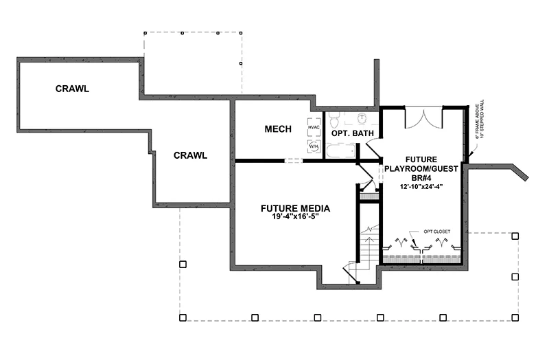 Southern House Plan Lower Level Floor - 052D-0174 | House Plans and More