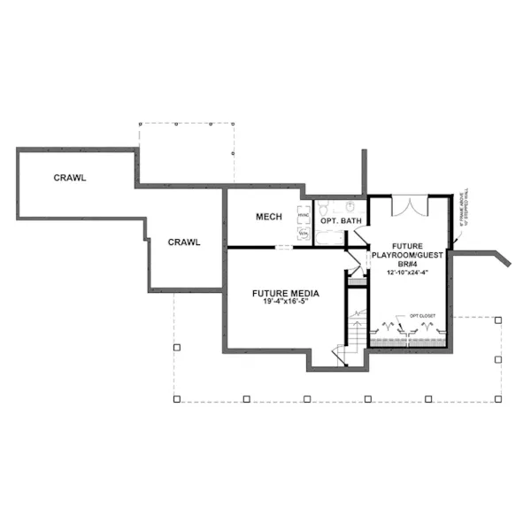 Southern House Plan Lower Level Floor - 052D-0174 | House Plans and More