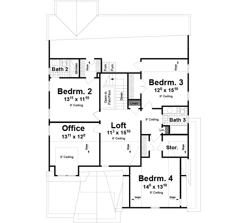Rustic House Plan Second Floor - 052D-0175 | House Plans and More
