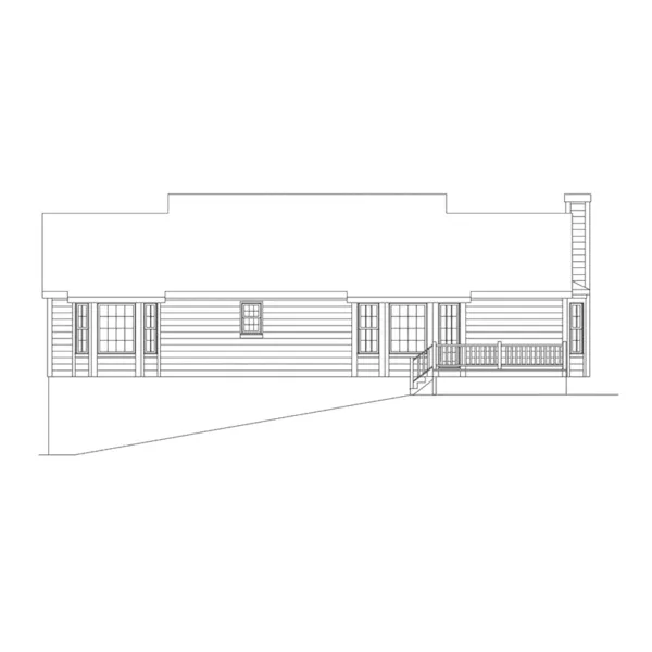 Traditional House Plan Rear Elevation - Bay Ranch Luxury Home 053D-0002 - Search House Plans and More