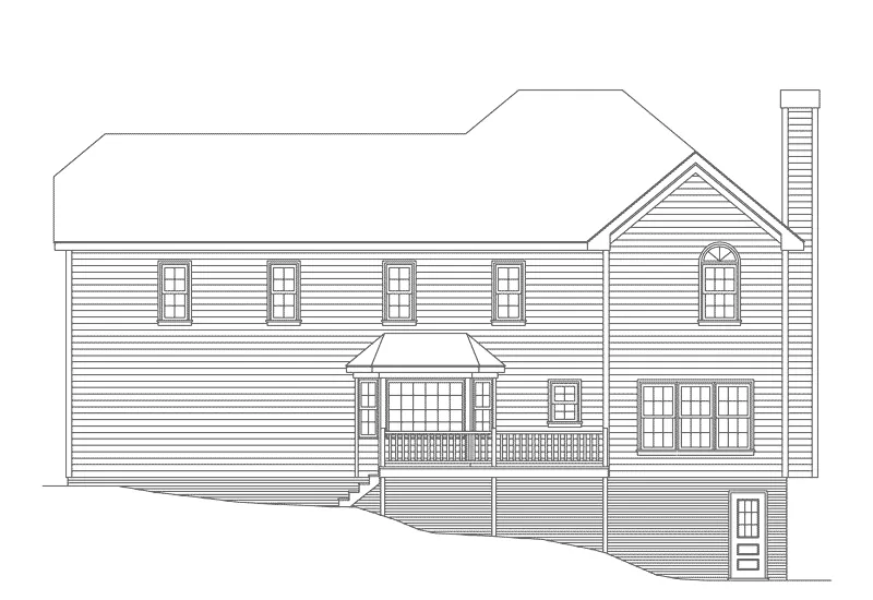 Traditional House Plan Rear Elevation - Bellefonte Georgian Style Home 053D-0013 - Search House Plans and More
