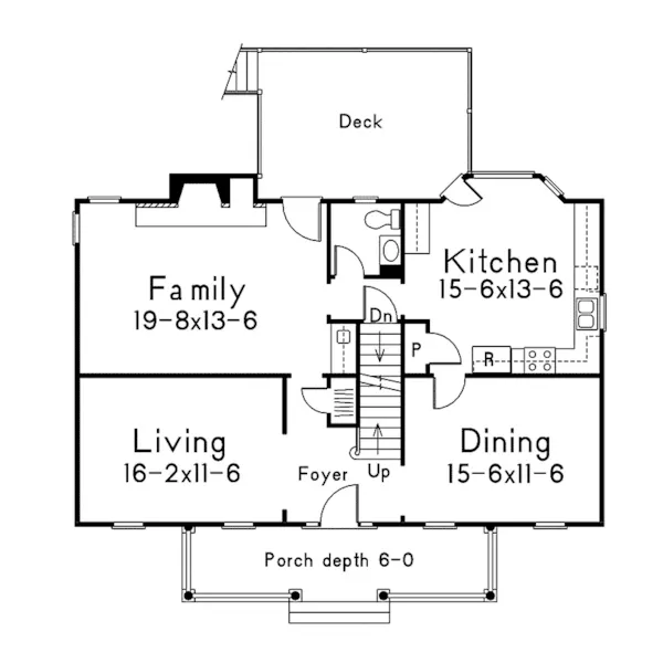 Plantation House Plan First Floor - Newhall Point Colonial Home 053D-0016 - Shop House Plans and More