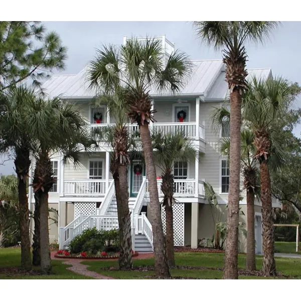 Home With Stately Colonial Features Porch And Overhead Balcony