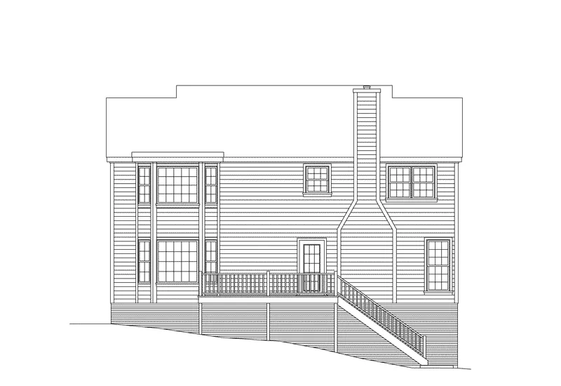 Plantation House Plan Rear Elevation - Newhall Point Colonial Home 053D-0016 - Shop House Plans and More