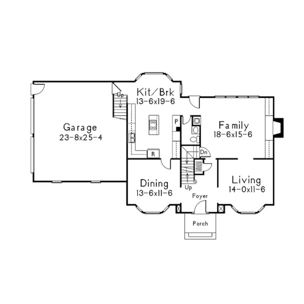 Colonial House Plan First Floor - Westbriar Traditional Home 053D-0020 - Shop House Plans and More