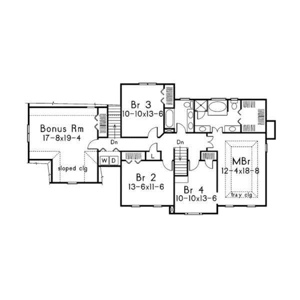 Colonial House Plan Second Floor - Westbriar Traditional Home 053D-0020 - Shop House Plans and More