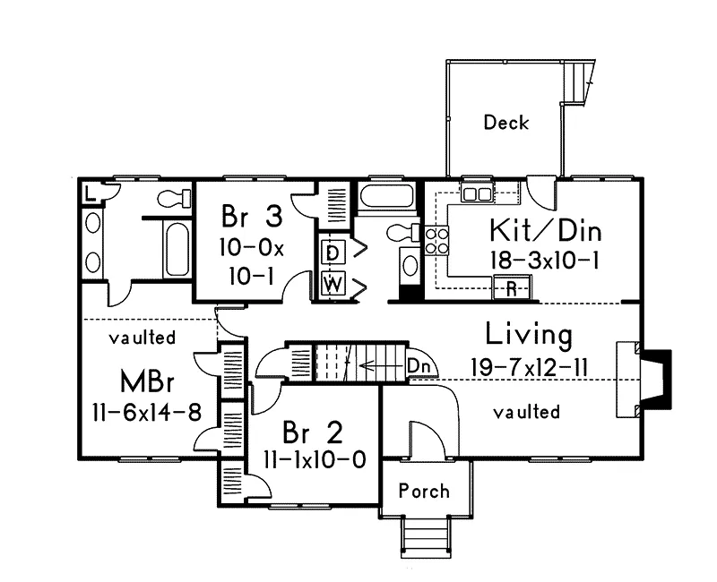 Ranch House Plan First Floor - Dunwood Country Home 053D-0029 - Search House Plans and More