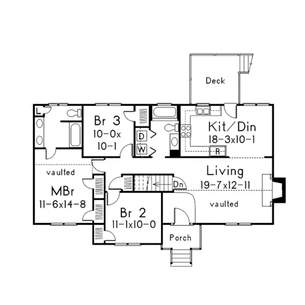 Ranch House Plan First Floor - Dunwood Country Home 053D-0029 - Search House Plans and More