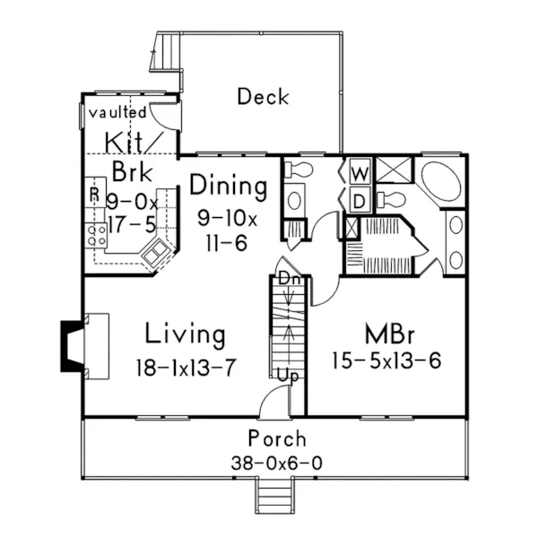 Bungalow House Plan First Floor - Redfield Country Home 053D-0030 - Shop House Plans and More