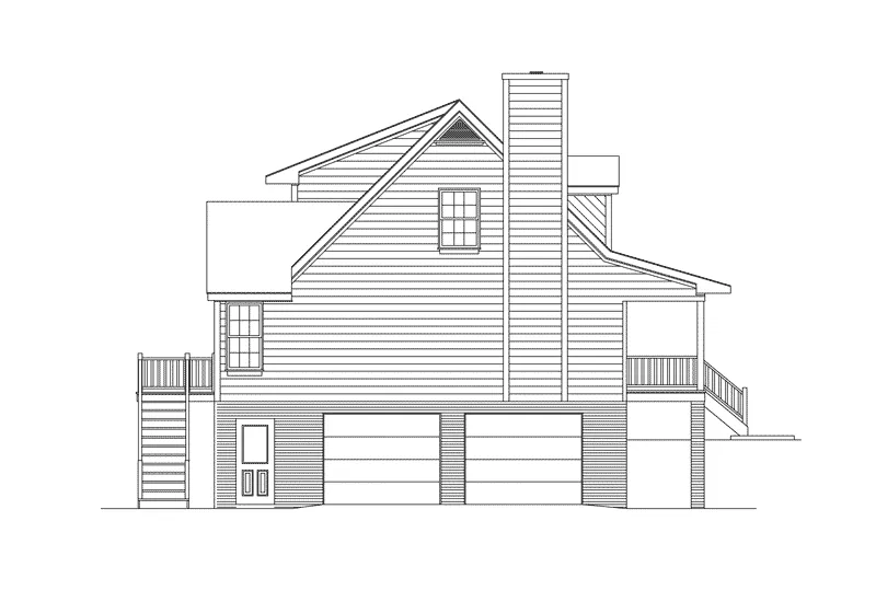 Cabin & Cottage House Plan Left Elevation - Redfield Country Home 053D-0030 - Shop House Plans and More