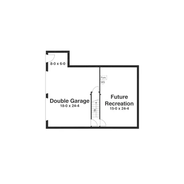 Bungalow House Plan Lower Level Floor - Redfield Country Home 053D-0030 - Shop House Plans and More