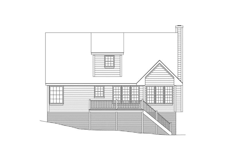 Cabin & Cottage House Plan Rear Elevation - Redfield Country Home 053D-0030 - Shop House Plans and More