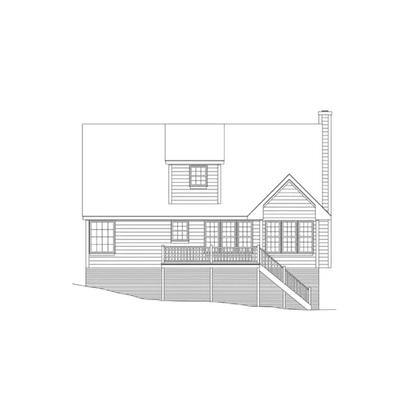 Bungalow House Plan Rear Elevation - Redfield Country Home 053D-0030 - Shop House Plans and More