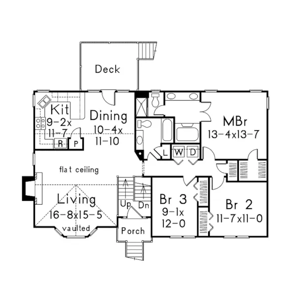 Ranch House Plan First Floor - Dexter Grove Ranch Home 053D-0032 - Search House Plans and More