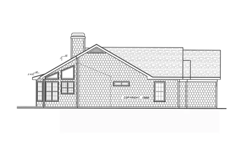 Ranch House Plan Left Elevation - Delmar Ranch Home 053D-0037 - Search House Plans and More