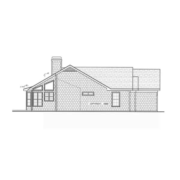 Ranch House Plan Left Elevation - Delmar Ranch Home 053D-0037 - Search House Plans and More