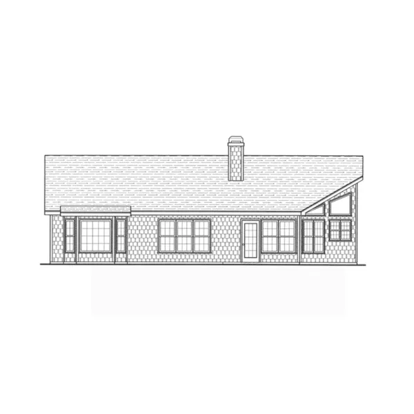 Ranch House Plan Rear Elevation - Delmar Ranch Home 053D-0037 - Search House Plans and More