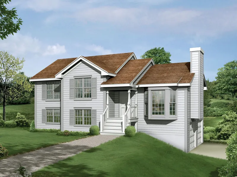 Traditional House Plan Front Image - Emerson Split-Level Home 053D-0039 - Search House Plans and More