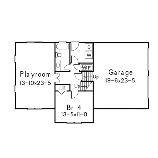 Traditional House Plan Lower Level Floor - Emerson Split-Level Home 053D-0039 - Search House Plans and More