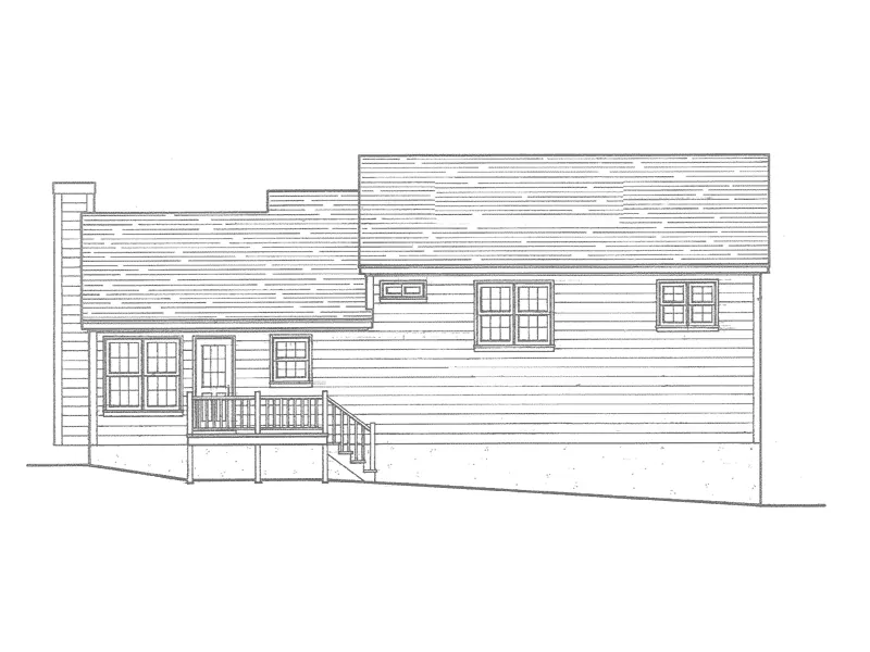 Traditional House Plan Rear Elevation - Emerson Split-Level Home 053D-0039 - Search House Plans and More