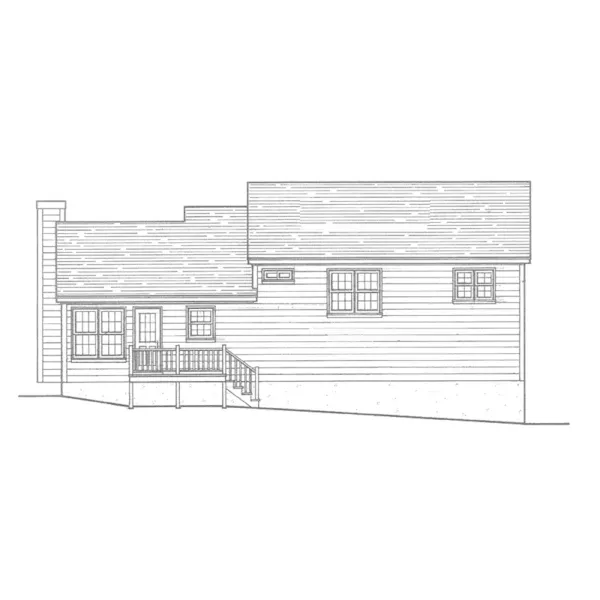 Traditional House Plan Rear Elevation - Emerson Split-Level Home 053D-0039 - Search House Plans and More