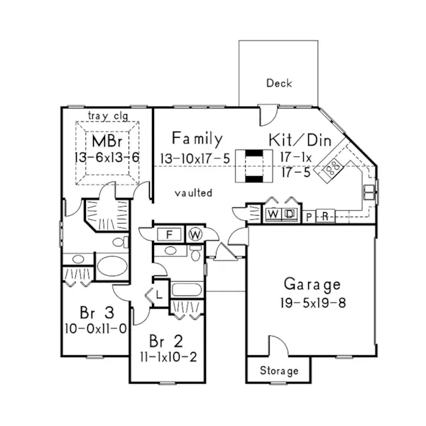 Ranch House Plan First Floor - Dorset Park Ranch Home 053D-0044 - Search House Plans and More