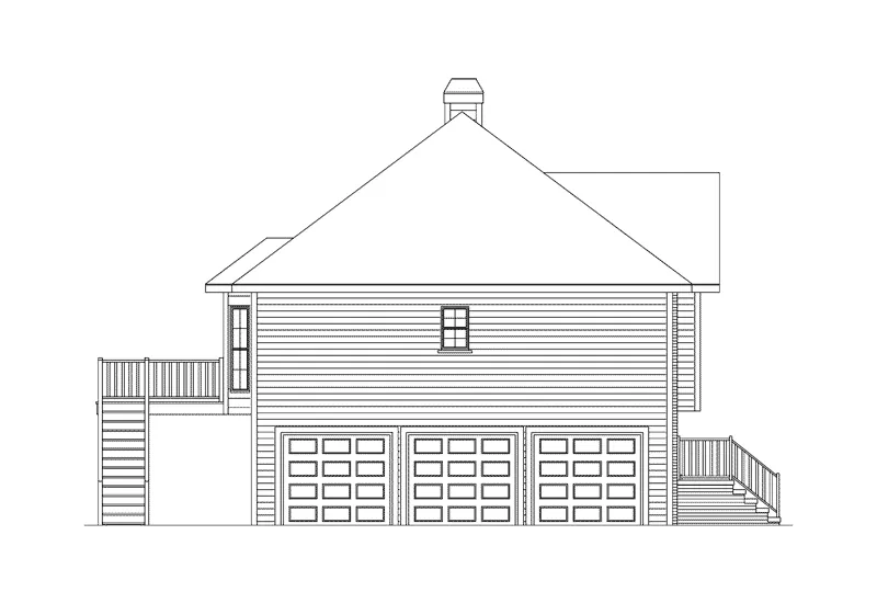 Traditional House Plan Left Elevation - Ruthland Split-Level Home 053D-0055 - Shop House Plans and More
