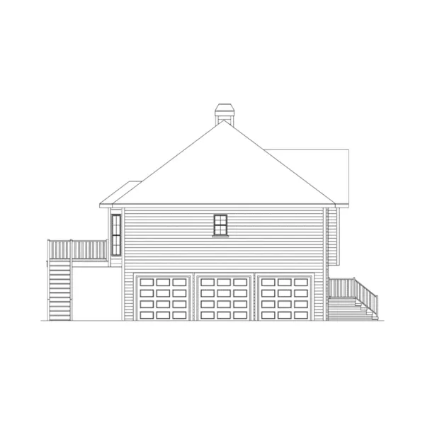 Traditional House Plan Left Elevation - Ruthland Split-Level Home 053D-0055 - Shop House Plans and More