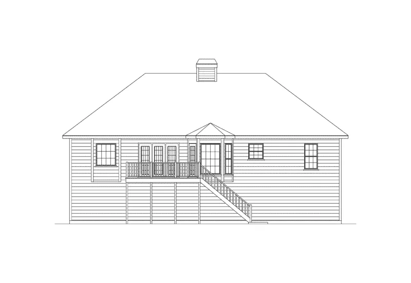 Traditional House Plan Rear Elevation - Ruthland Split-Level Home 053D-0055 - Shop House Plans and More