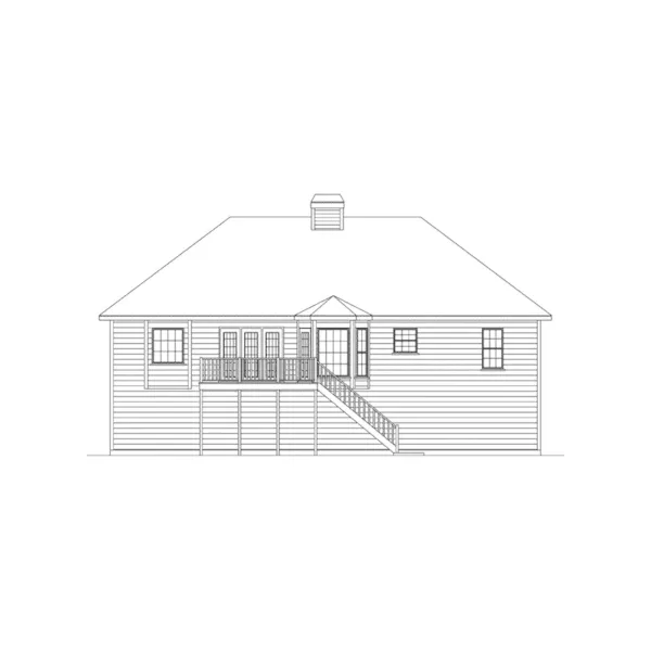 Traditional House Plan Rear Elevation - Ruthland Split-Level Home 053D-0055 - Shop House Plans and More