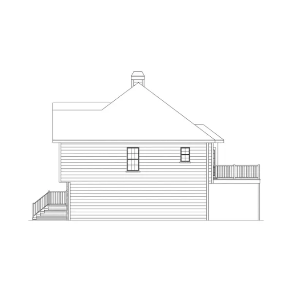 Traditional House Plan Right Elevation - Ruthland Split-Level Home 053D-0055 - Shop House Plans and More