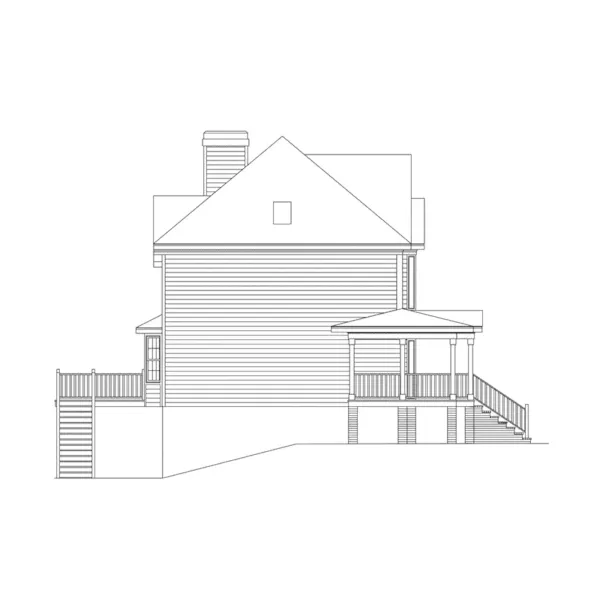 Farmhouse Plan Left Elevation - Summerhill Country Farmhouse 053D-0056 - Shop House Plans and More