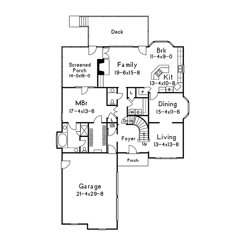 Traditional House Plan First Floor - Shadycrest European Home 053D-0059 - Shop House Plans and More