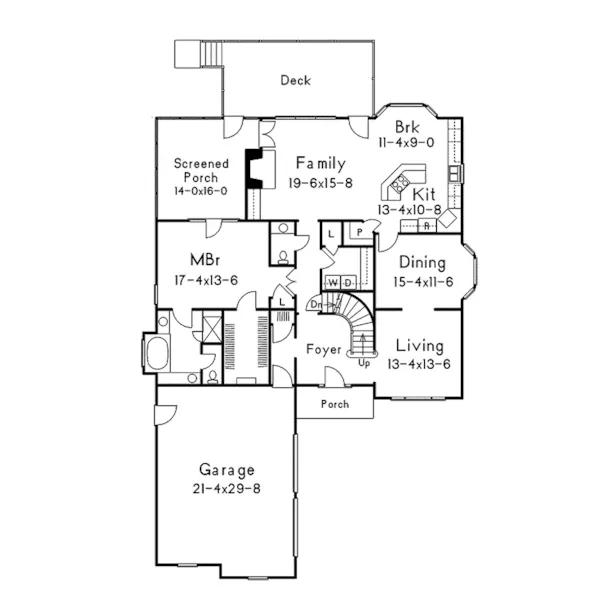 Contemporary House Plan First Floor - Shadycrest European Home 053D-0059 - Shop House Plans and More